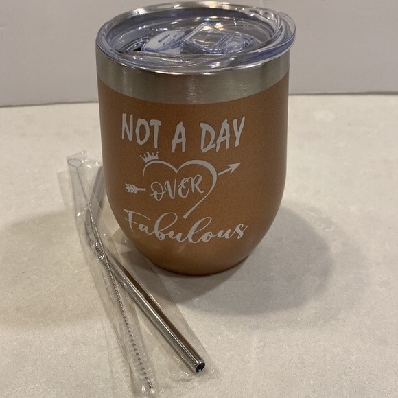 Not a Day Over Fabulous! 4 Pcs Insulated Stainless Steel Tumbler Lid Straw Brush - Picture 4 of 10